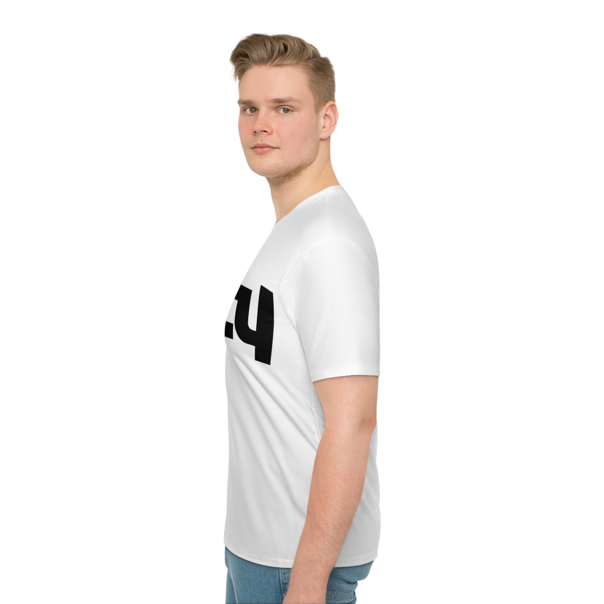 Men's Loose T-Shirt with Bold Black Ambigram Graphic — Modern Streetwear Tee