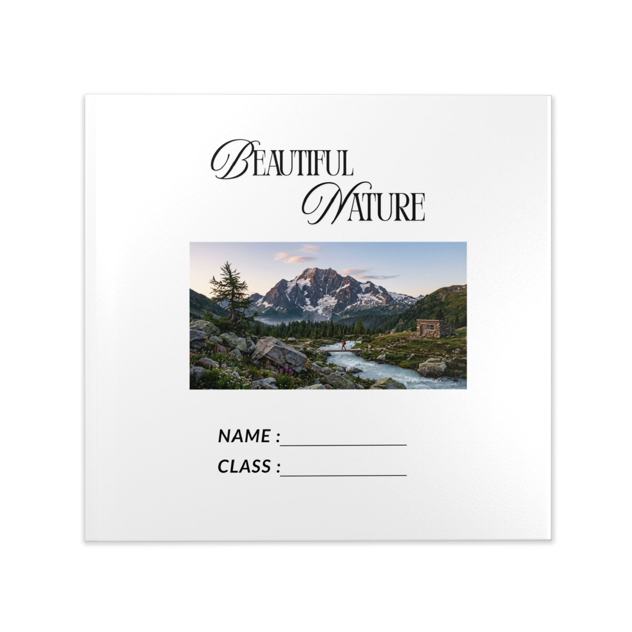 Hardcover Photo Book — Custom Photo Story Album (Name & Class Page, Landscape Art)