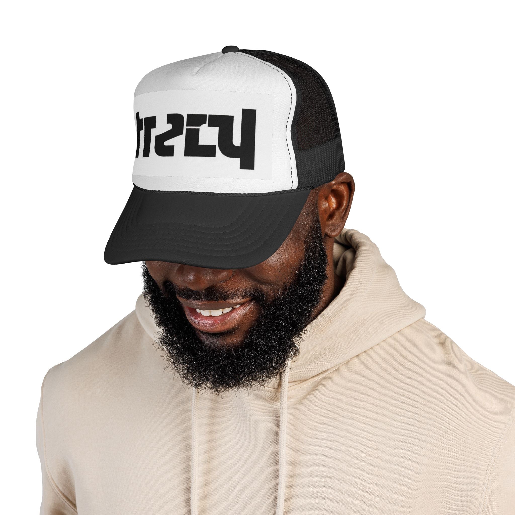 Reversed 'trust' Trucker Cap - Vintage Bold Logo Mesh Hat