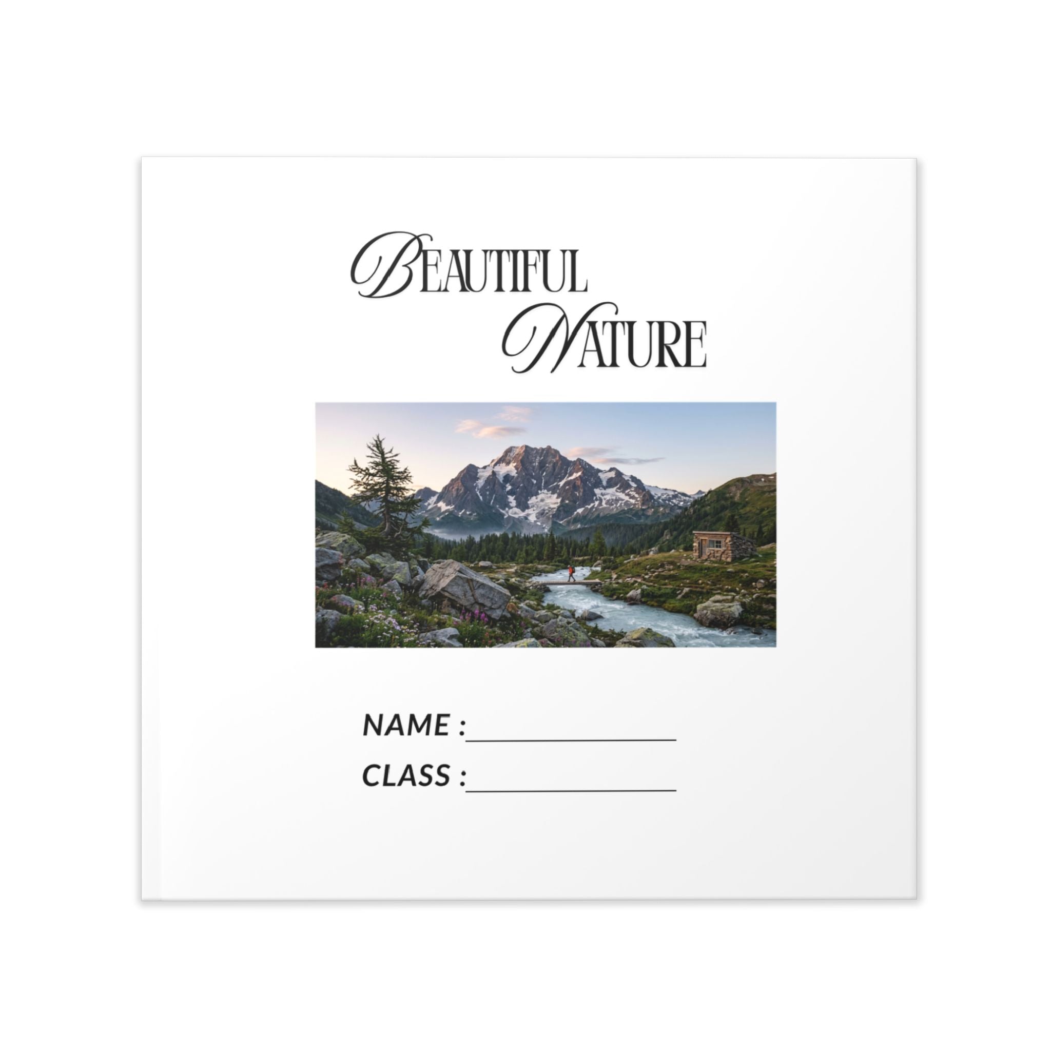 Hardcover Photo Book — Custom Photo Story Album (Name & Class Page, Landscape Art)