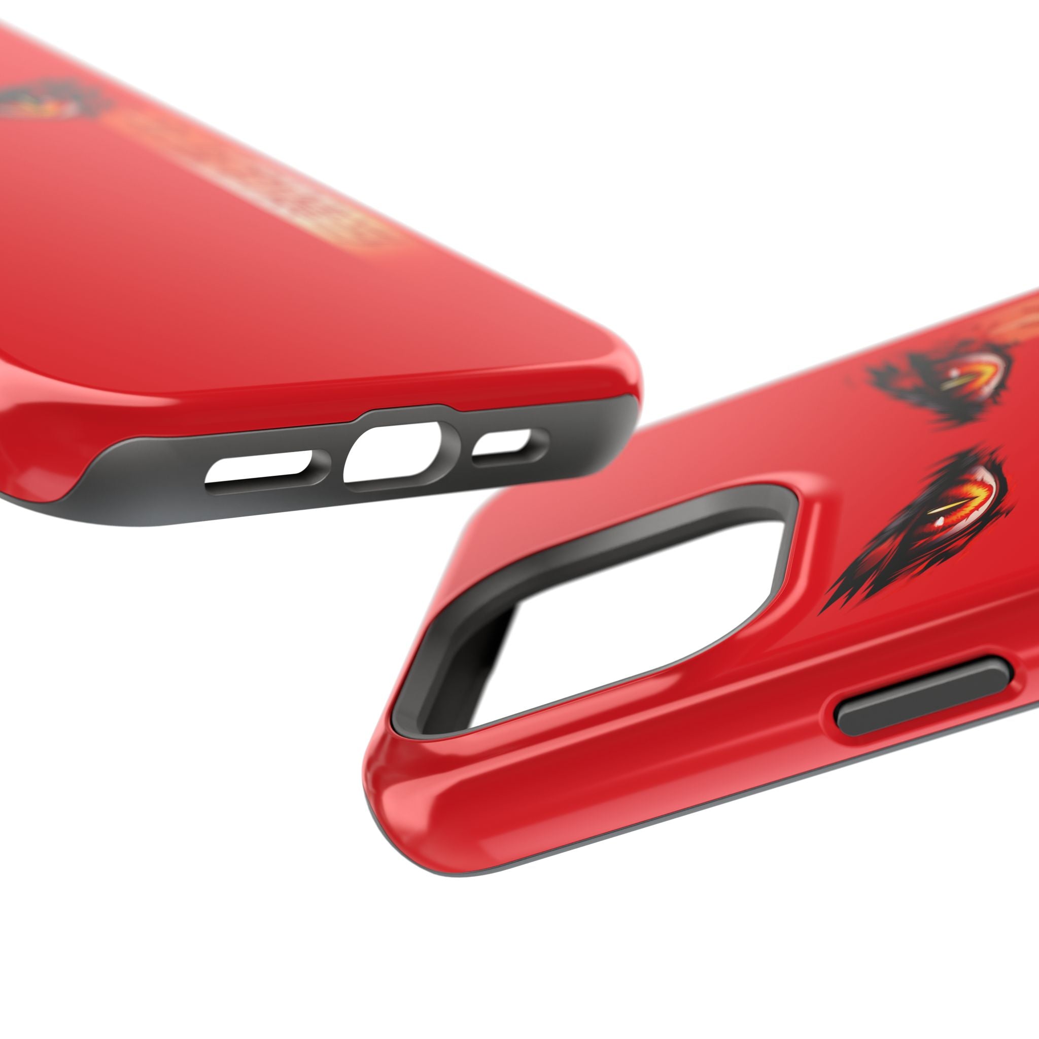 Red Demon Eyes Magnetic Phone Case — Japanese Script "伝説はまだ死なず"