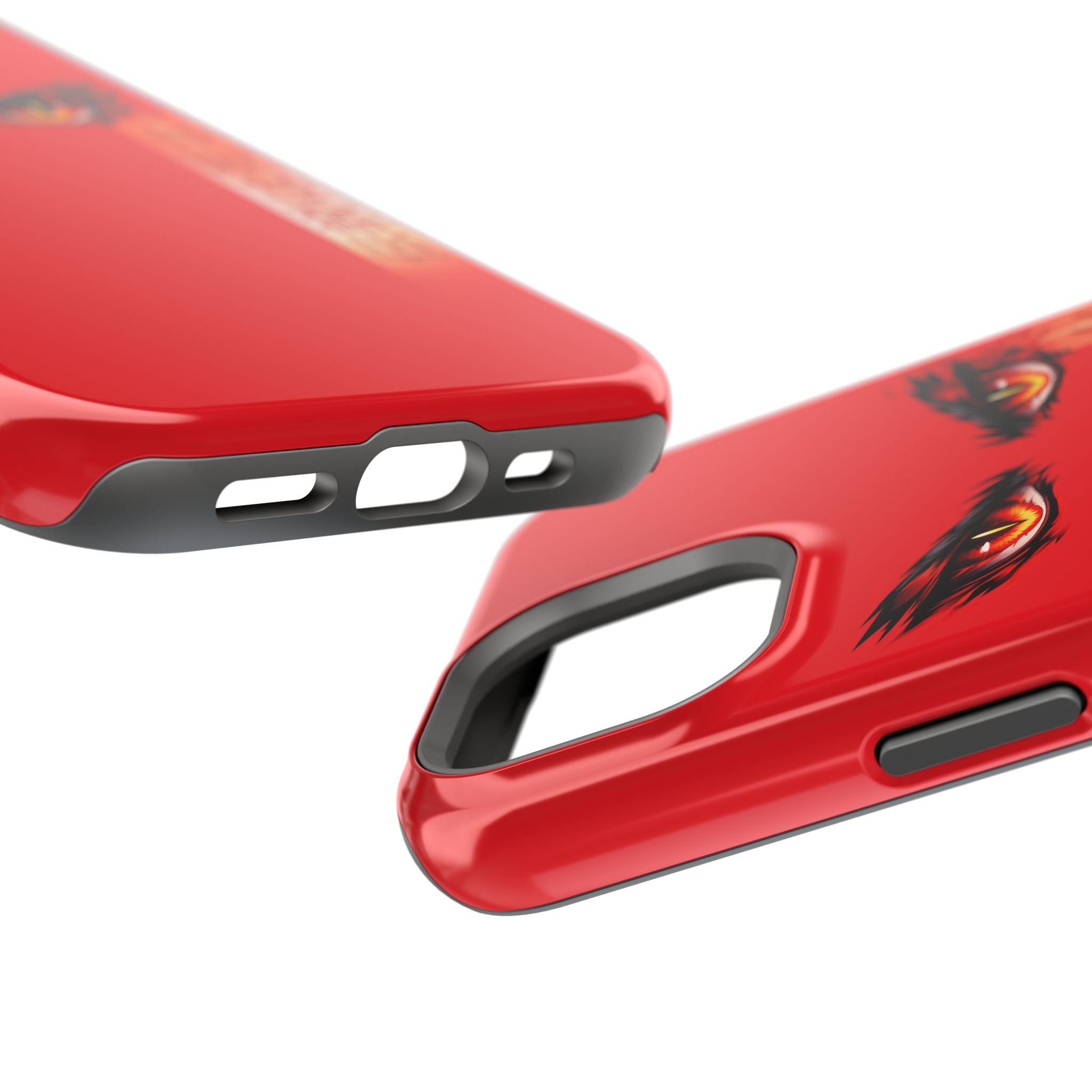 Red Demon Eyes Magnetic Phone Case — Japanese Script "伝説はまだ死なず"