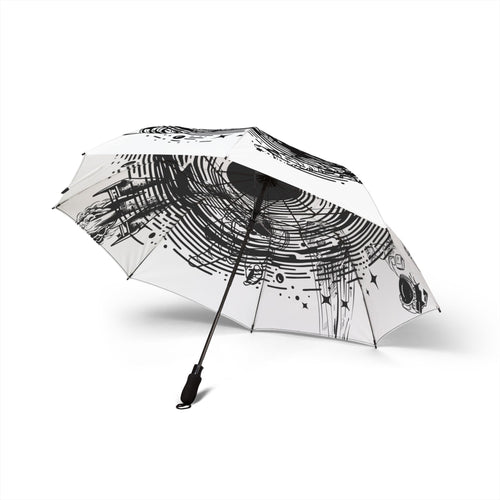 Astronaut Swirl Semi-Automatic Foldable Umbrella — Space Ink Splash Design