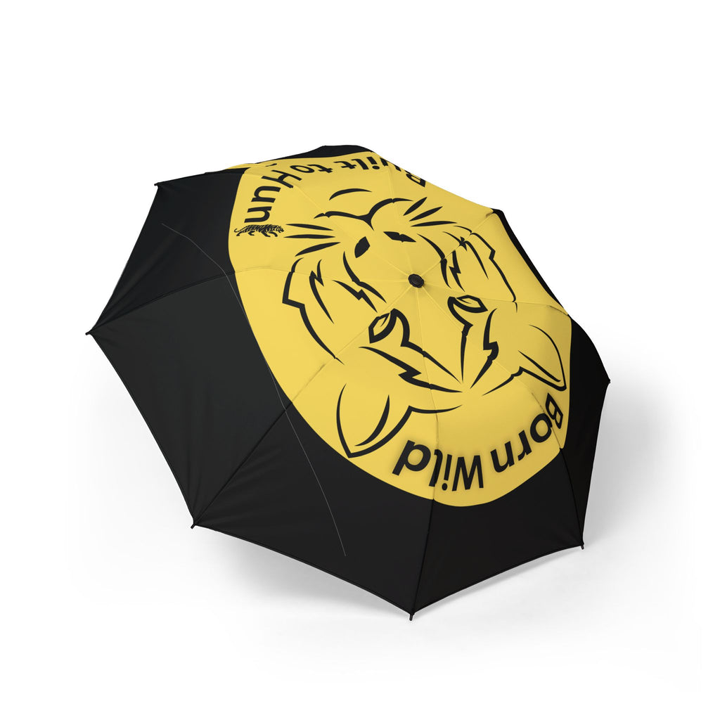 Foldable Umbrella — Yellow Bom Wild Lion Logo Compact Rain Umbrella