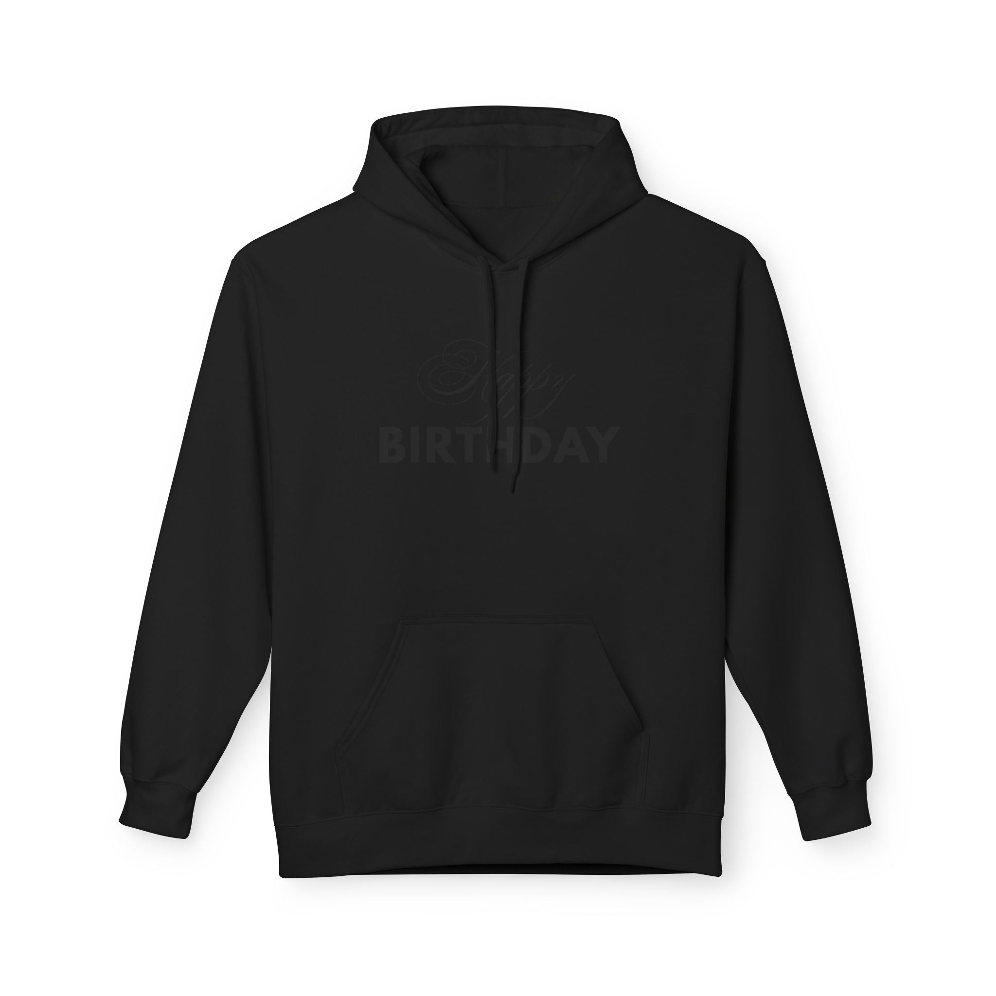 Birthday Hoodie — "Happy Birthday" Front & "Thank You Winter" Snowflake Back