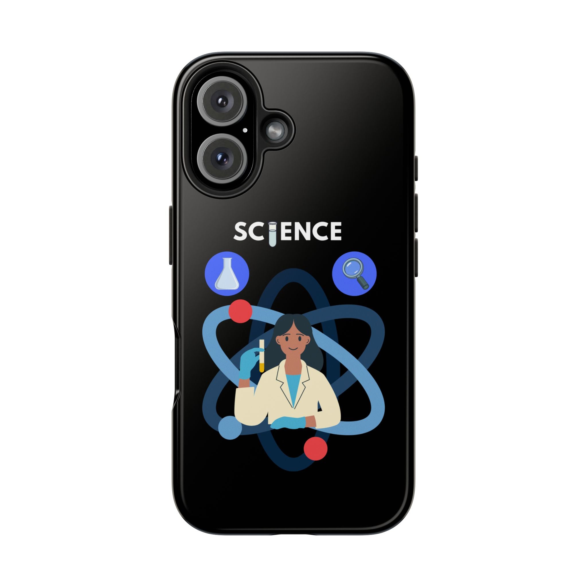 Science Teacher Tough Phone Case — Cute Female Scientist Atom Design