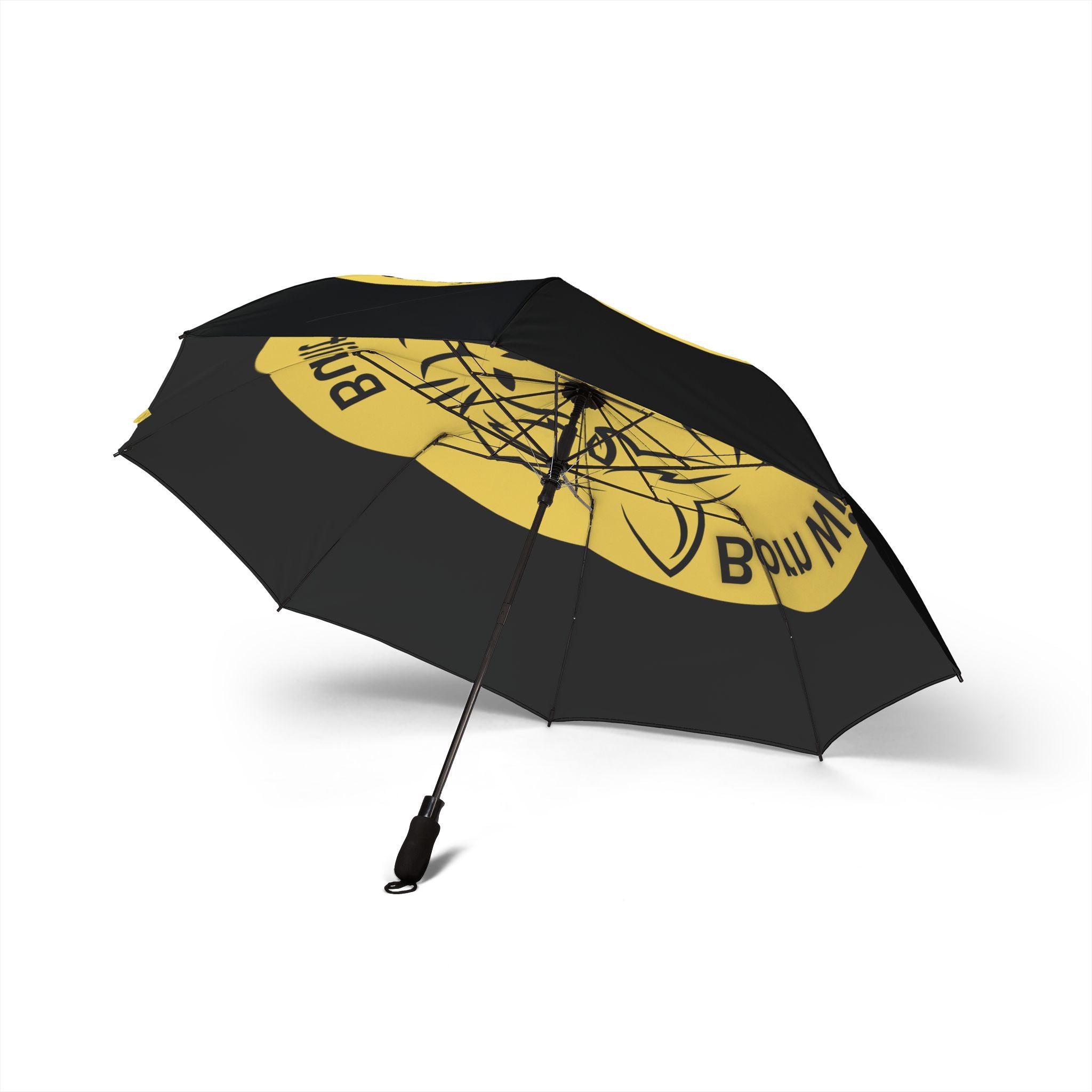 Foldable Umbrella — Yellow Bom Wild Lion Logo Compact Rain Umbrella
