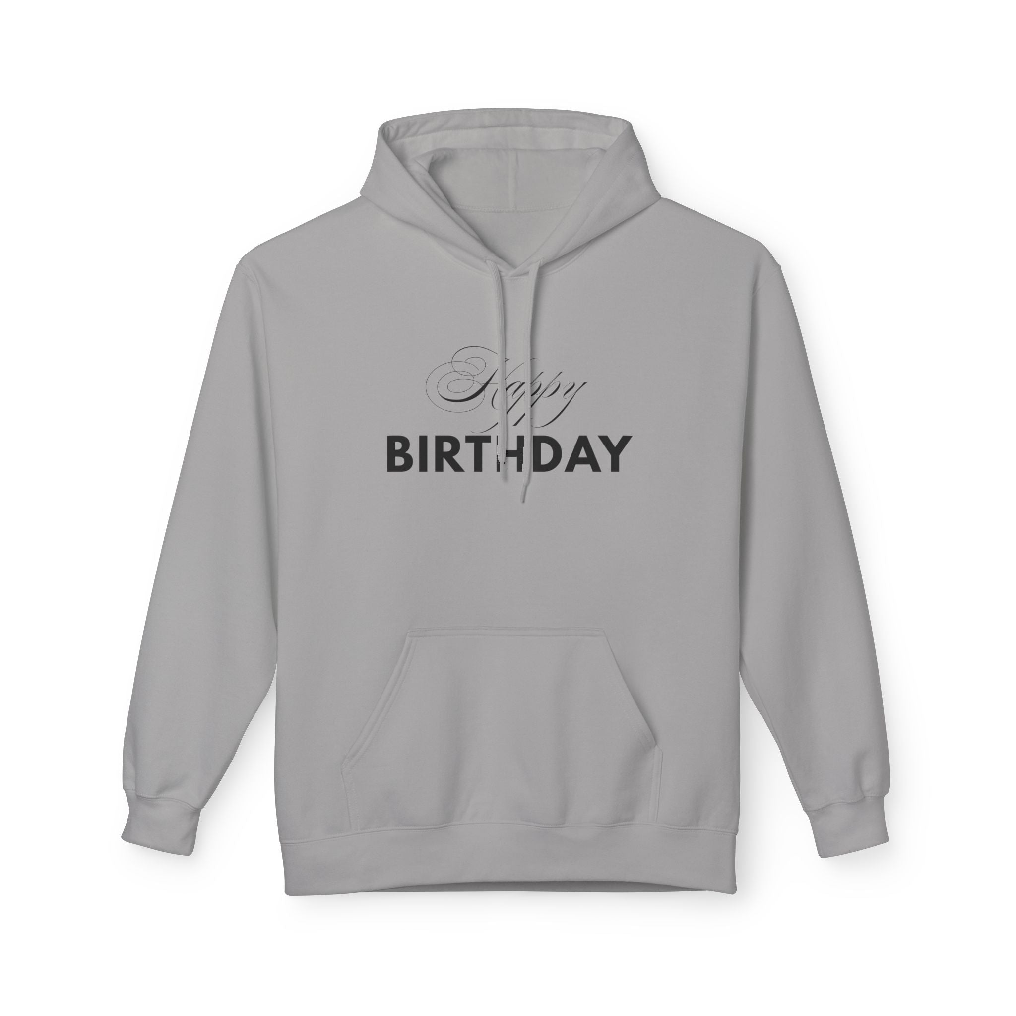 Birthday Hoodie — "Happy Birthday" Front & "Thank You Winter" Snowflake Back
