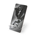 Black Cat & Human Touch Phone Stand — Foldable Mobile Display Stand for Smartphones