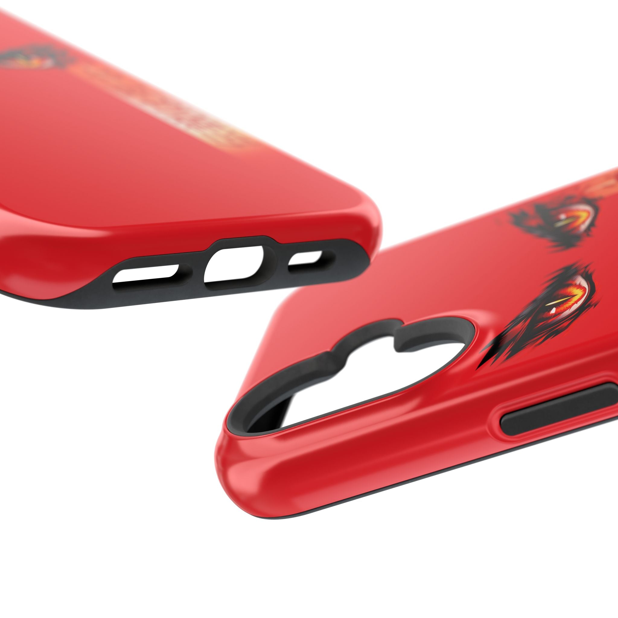 Red Demon Eyes Magnetic Phone Case — Japanese Script "伝説はまだ死なず"