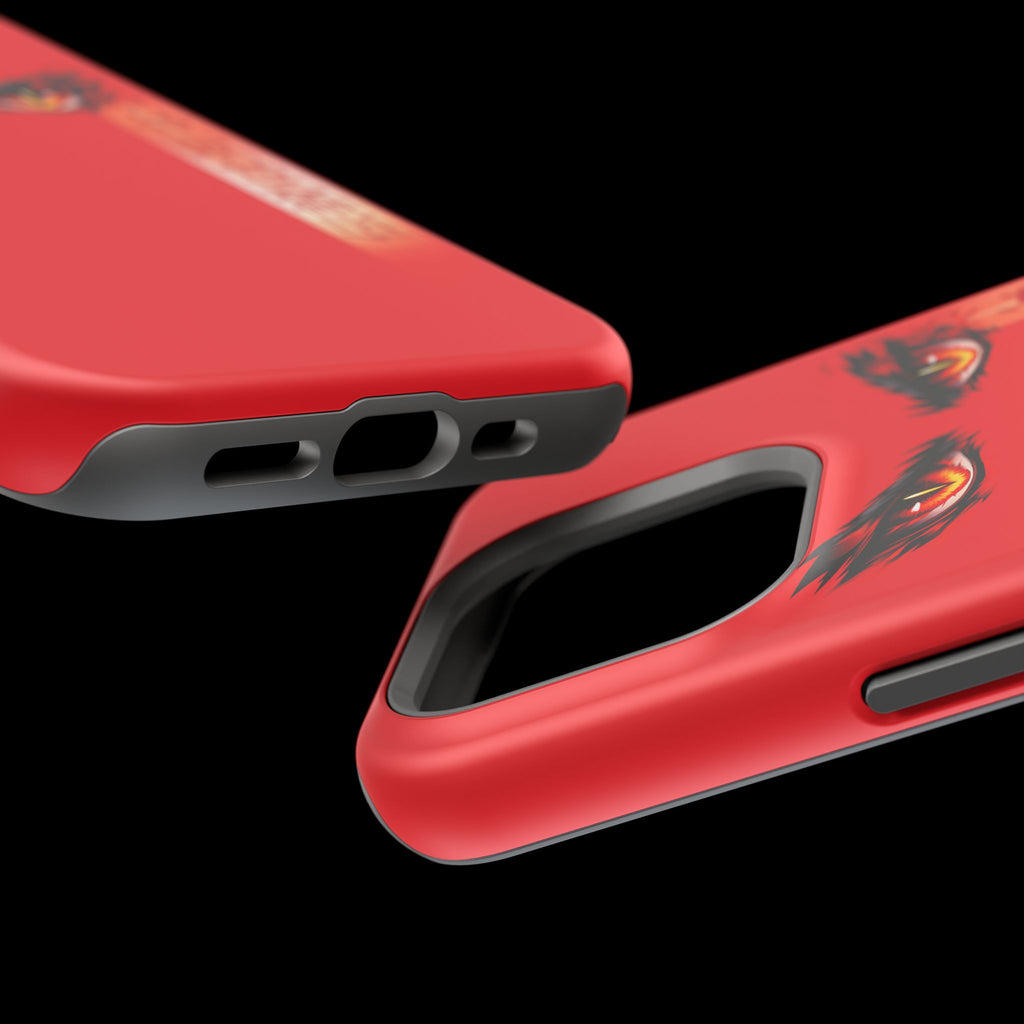 Red Demon Eyes Magnetic Phone Case — Japanese Script "伝説はまだ死なず"