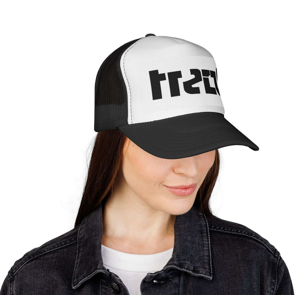 Reversed 'trust' Trucker Cap - Vintage Bold Logo Mesh Hat