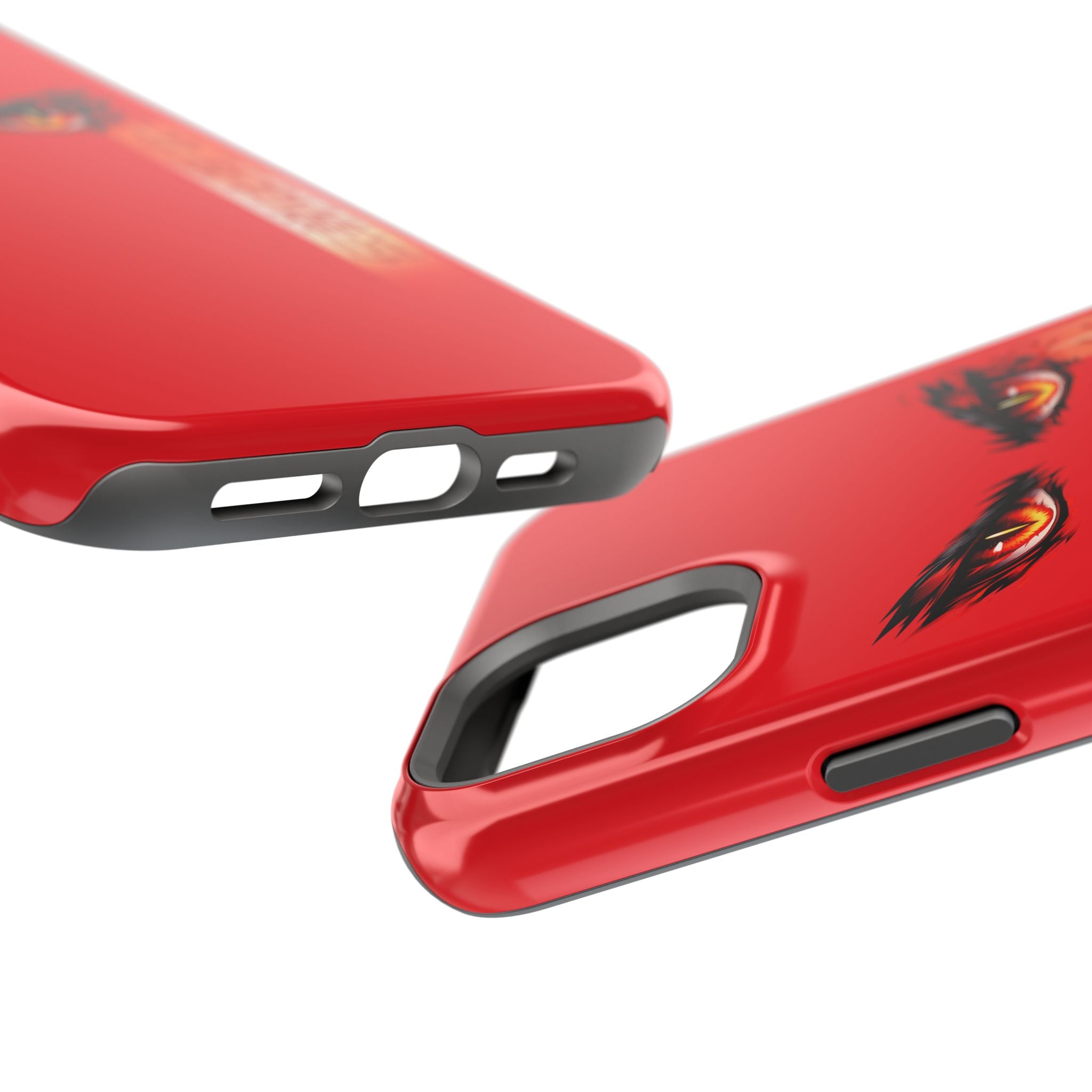Red Demon Eyes Magnetic Phone Case — Japanese Script "伝説はまだ死なず"