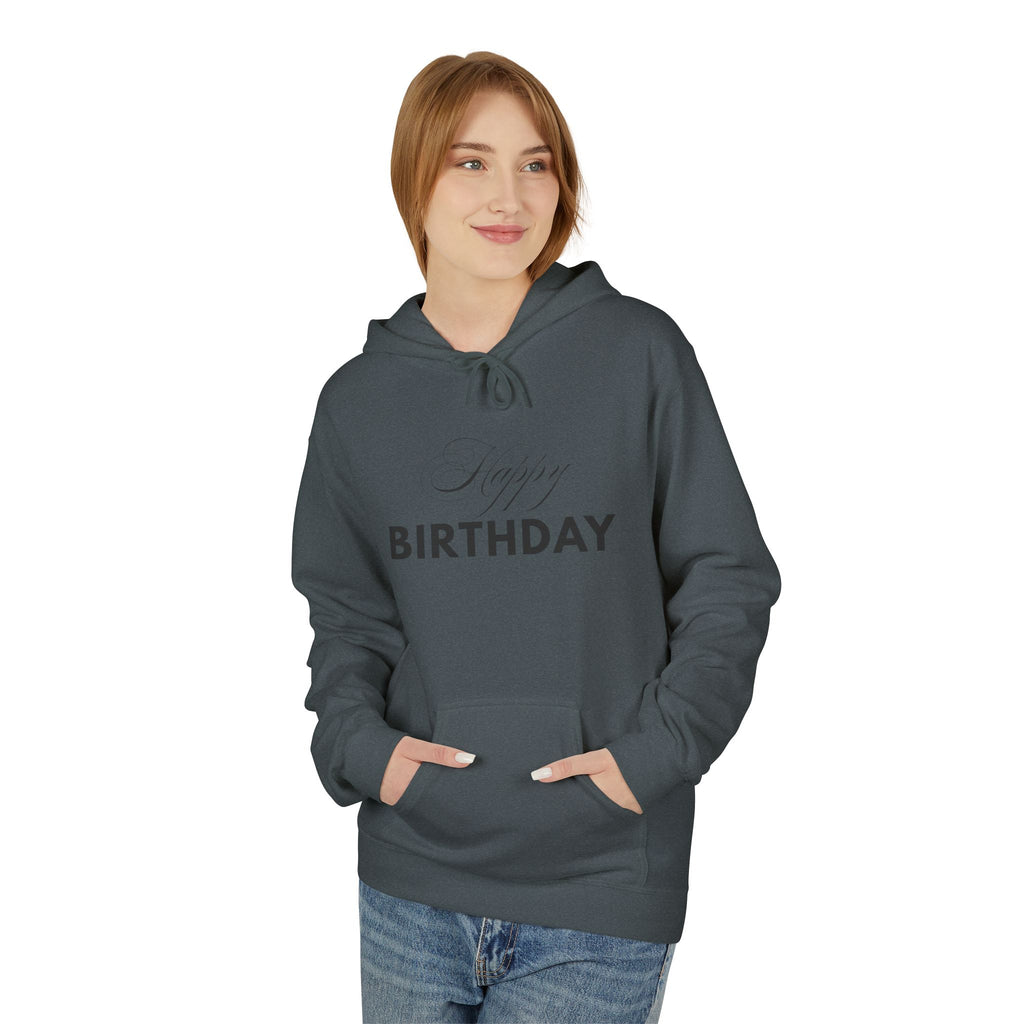 Birthday Hoodie — "Happy Birthday" Front & "Thank You Winter" Snowflake Back