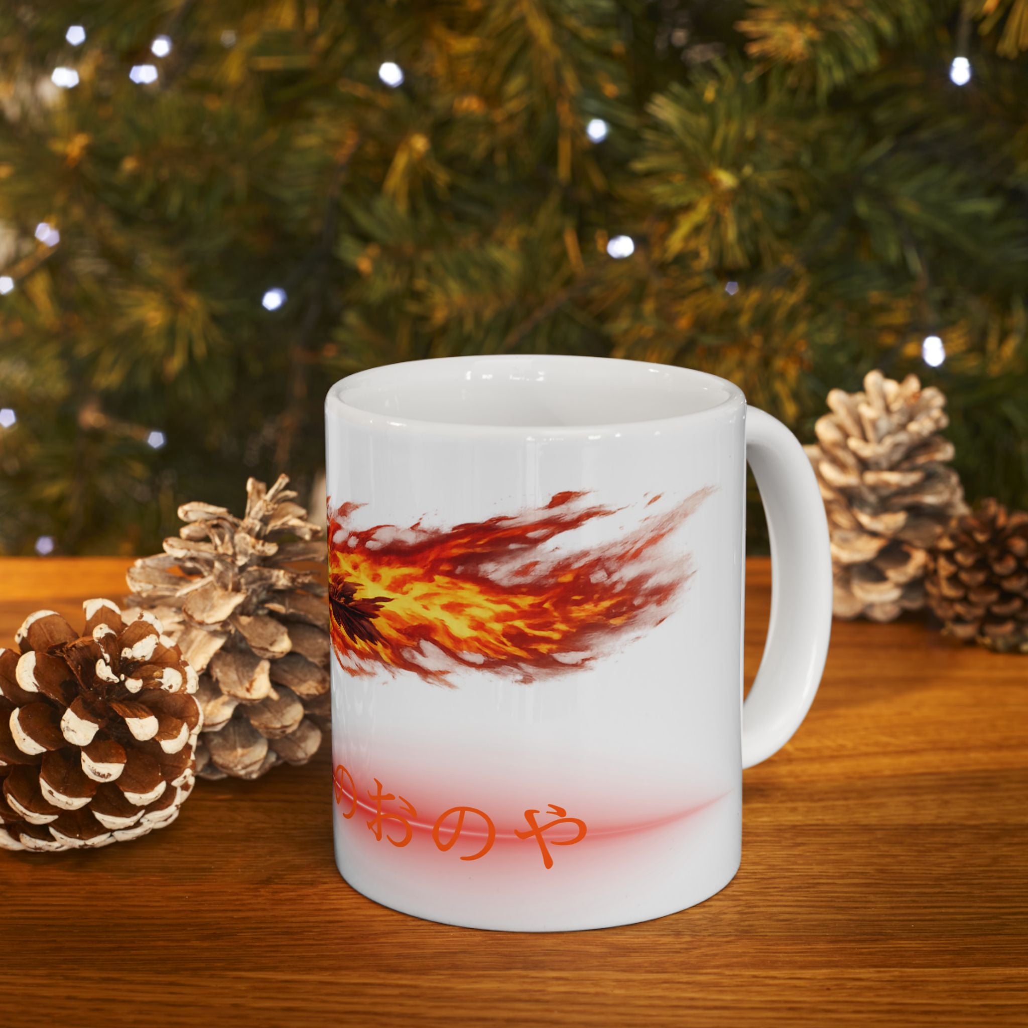 Flaming Arrow Ceramic Mug — Fiery Anime-Inspired Design (11oz & 15oz)