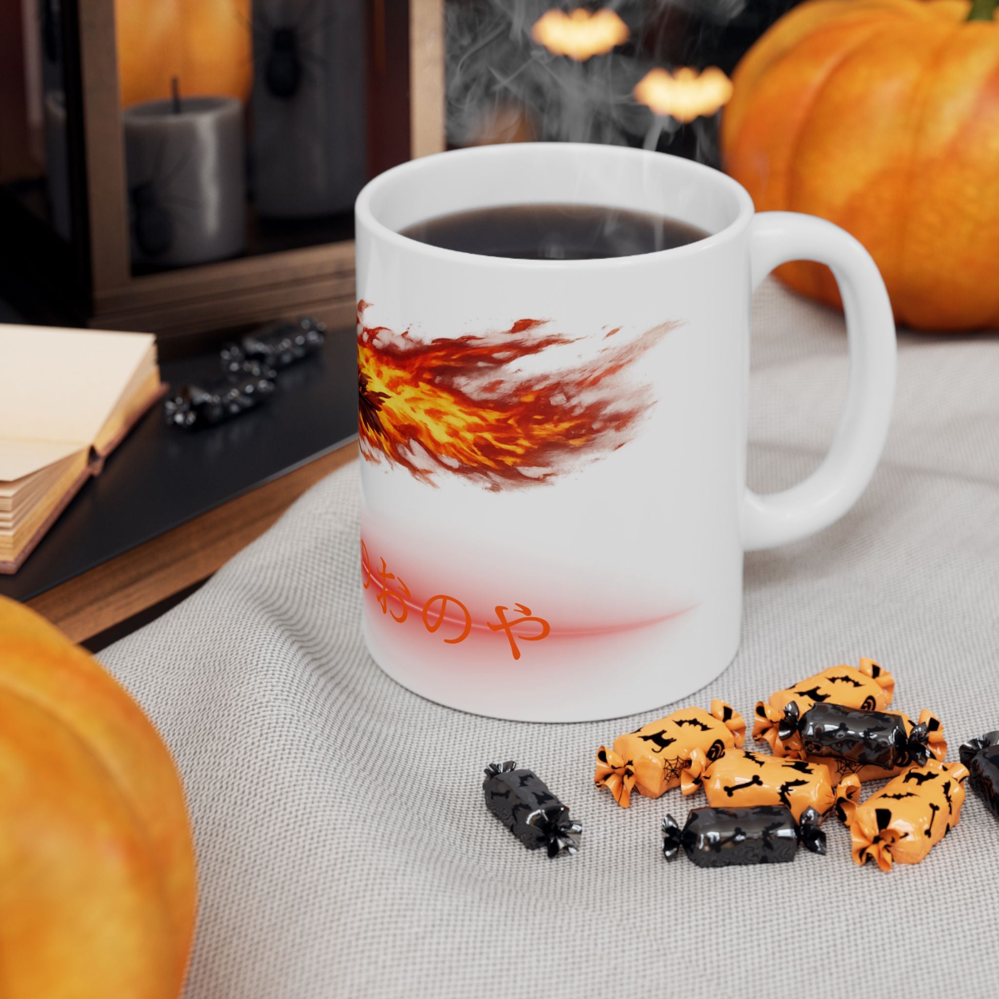 Flaming Arrow Ceramic Mug — Fiery Anime-Inspired Design (11oz & 15oz)