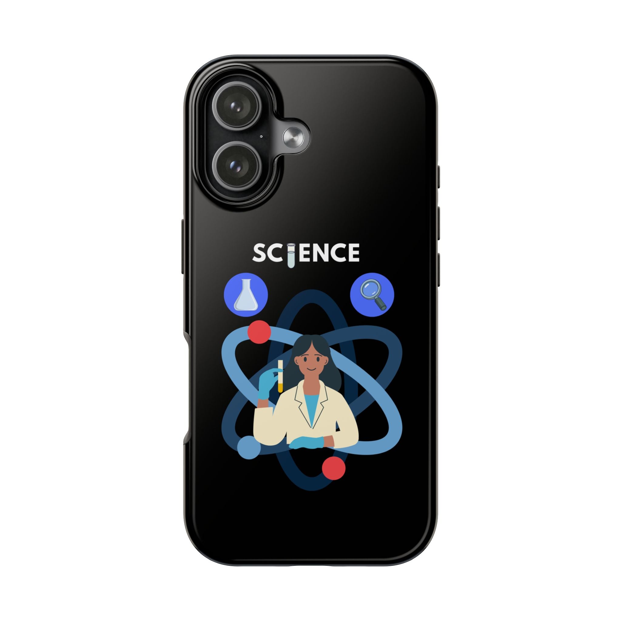 Science Teacher Tough Phone Case — Cute Female Scientist Atom Design