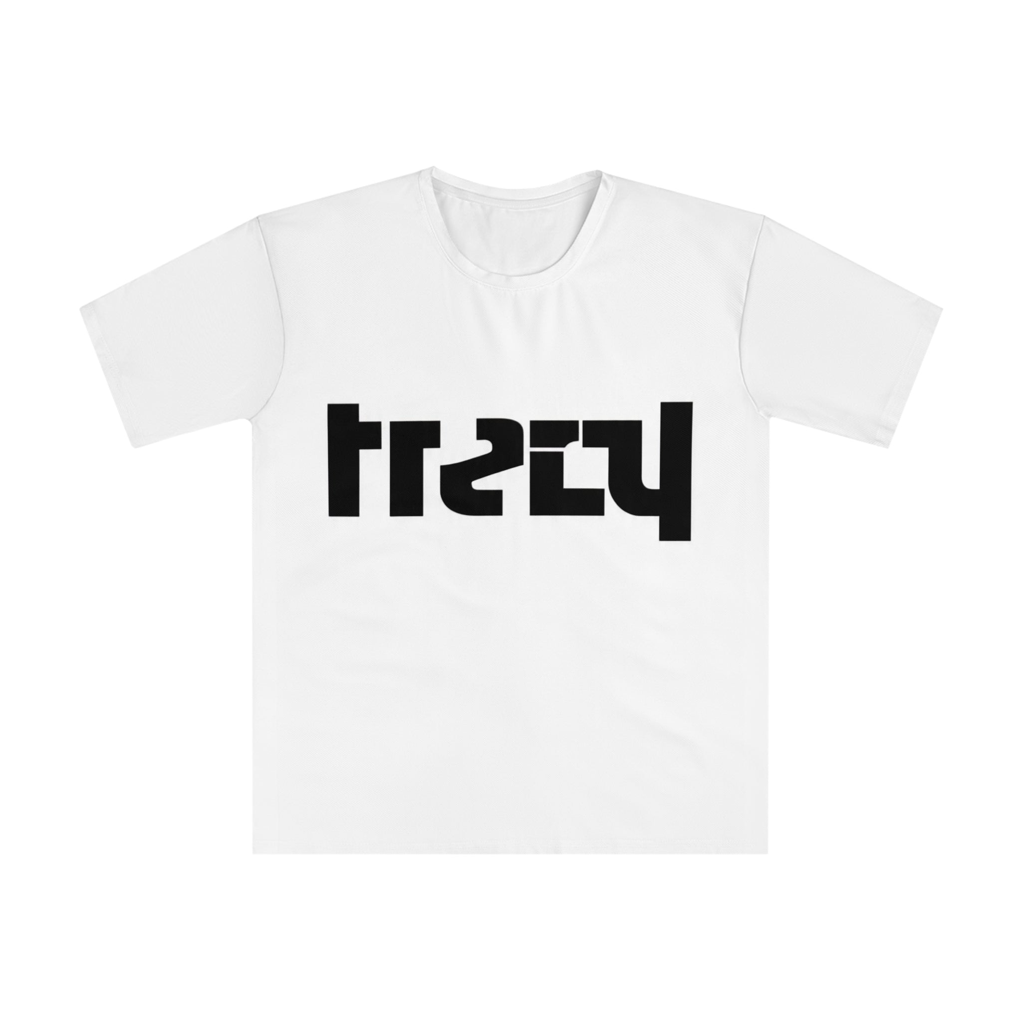 Men's Loose T-Shirt with Bold Black Ambigram Graphic — Modern Streetwear Tee