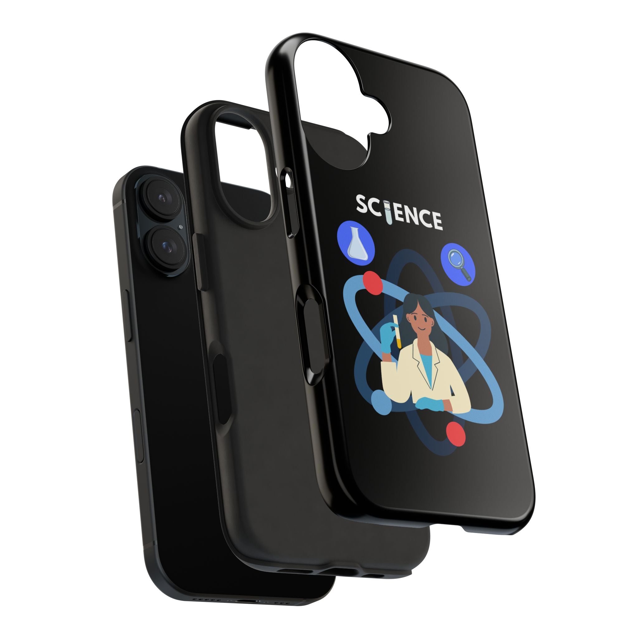 Science Teacher Tough Phone Case — Cute Female Scientist Atom Design